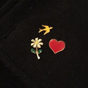 Vintage enamel pin trio BOGO